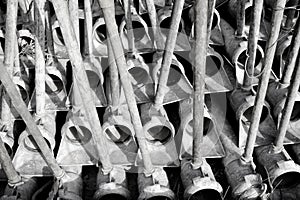 Pipe Ends Stacked up with Risers