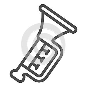 Pipe fife line icon, kid toys concept, musical instrument sign on white background, Trumpet icon in outline style for