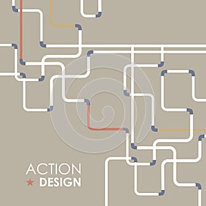 Pipe fitting vector set. Pipeline vector illustration.