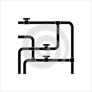 Pipe Icon, Plumbing Work, Gas,, Air, Water, Oil, Liquid Pipeline