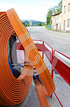Pipe for the installation of the optical fiber in the city road