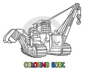 Pipe laying vehicle. Car with eyes. Coloring book