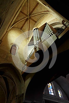 Pipe organ in Ancient French cathedral