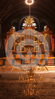 Pipe organ in the church