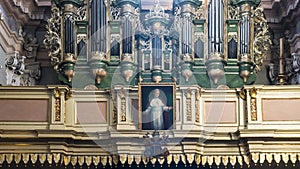 Pipe organ in church