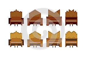 pipe organ design vector flat isolated illustration