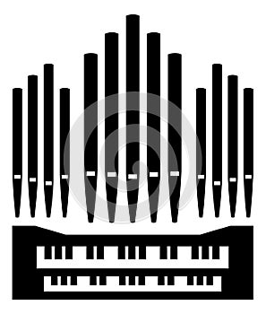 Pipe organ instrument icon photo