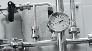Pipe pressure-gauge manometr in the lab