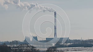 Pipe and reactors of thermal power station. Production of electricity.