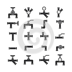 Pipe set icon vector.