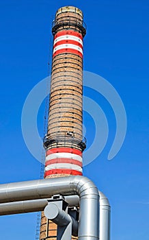 Pipe and smoke stack of the power station