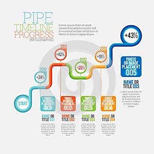 Pipe Timeline Progress Infographic