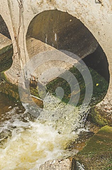 Pipe with waste water, storm