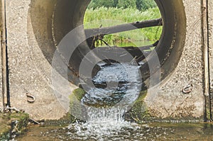 Pipe with waste water, storm