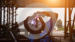 Pipe welding on the pipeline