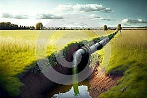 pipe through which there is quick discharge of sewage directly into field