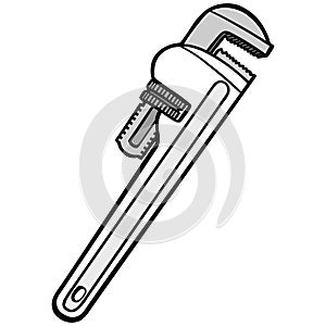 Pipe Wrench Illustration