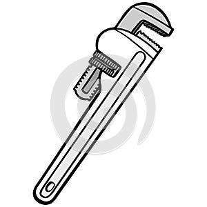 Pipe Wrench Illustration photo