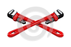 Pipe wrench. Plumber tool. Eps10 vector illustration.