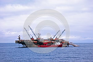 Pipelaying barge working in North Sea