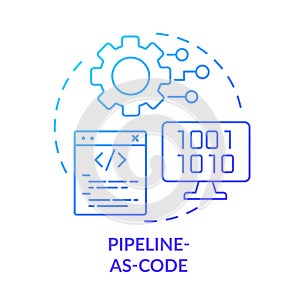 Pipeline-as-code blue gradient concept icon