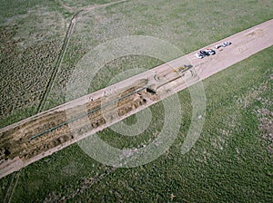 Pipeline construction in field