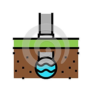 pipeline of drainage color icon vector illustration