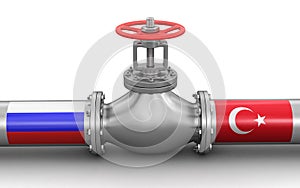 Pipeline with flags. Image with clipping path