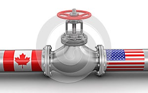 Pipeline with flags. Image with clipping path
