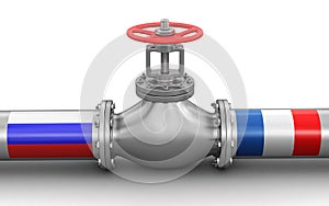 Pipeline with flags. Image with clipping path