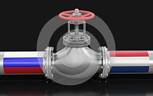 Pipeline with flags. Image with clipping path