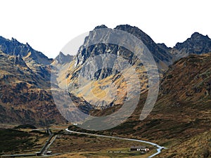 Pipeline in mountainous region high alpine landscape