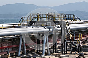 The pipeline on oil-loading pier