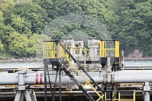 The pipeline on oil-loading pier