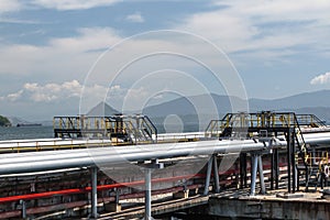 The pipeline on oil-loading pier