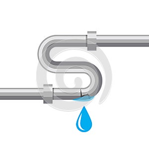 Pipeline repair leakage emergency water leak vector illustration