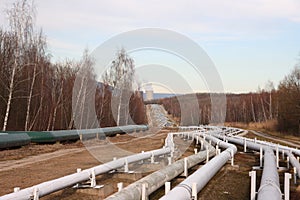 Pipelines leading into the horizon