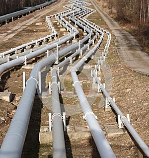 Pipelines leading into the horizon