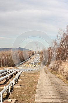 Pipelines leading into the horizon