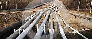 Pipelines leading into the horizon