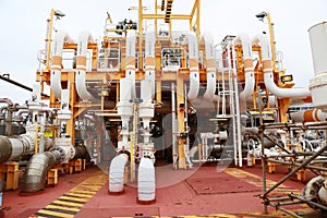 Pipelines on oil and gas platform for production, Oil and gas process and control by automation system,