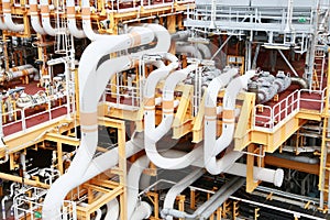 Pipelines on oil and gas platform for production, Oil and gas process and control by automation system,