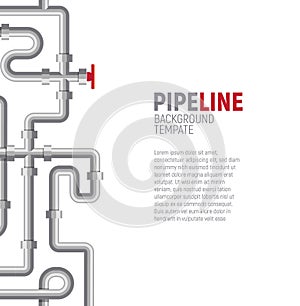 Pipelines poster concept. Pipes pattern, boiler room, piping, plumbing banner design template for marketing, social