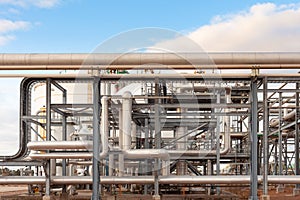 Pipelines and tubes in a gas refinery plant