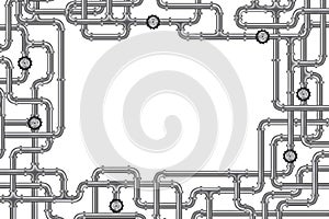 Pipelines with valve steel tubing copy space