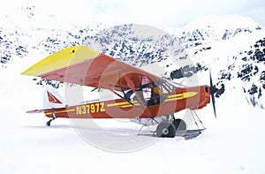 A Piper Bush airplane in the Wrangell St. Elias National Park and Preserve, Alaska