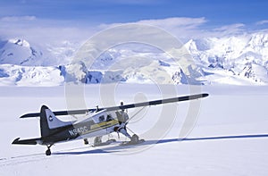 A Piper Bush airplane in the Wrangell St. Elias National Park and Preserve, Alaska