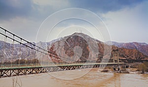 Pipes bridge across yellow river china