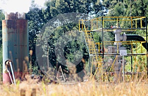 Pipes Control in A geothermal energy plant near Dieng Plateau, Central Java, Indonesia.