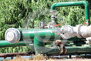 Pipes Control in A geothermal energy plant near Dieng Plateau, Central Java, Indonesia.